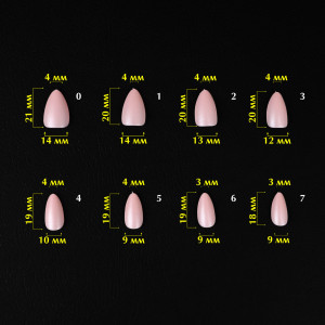Гелеві тіпси для нарощування Komilfo SoFast Nail Froms Nude Almond Short, 360 шт 