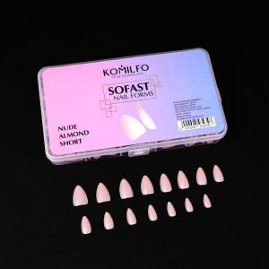 Гелеві тіпси для нарощування Komilfo SoFast Nail Froms Nude Almond Short, 360 шт 