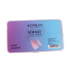 Гелеві тіпси для нарощення нюдові Komilfo SoFast Nail Froms Nude Almond, 300 шт