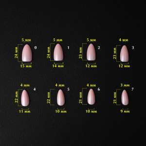 Гелеві тіпси для нарощення нюдові Komilfo SoFast Nail Froms Nude Almond, 300 шт 