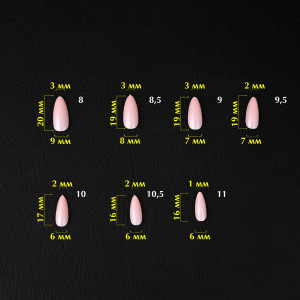 Гелеві тіпси для нарощення нюдові Komilfo SoFast Nail Froms Nude Almond, 300 шт 