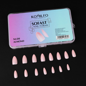 Гелеві тіпси для нарощення нюдові Komilfo SoFast Nail Froms Nude Almond, 300 шт 