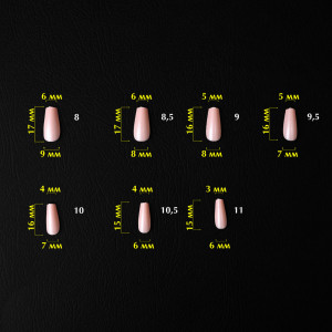 Гелеві тіпси для нарощування Komilfo SoFast Nail Froms Nude Ballerina Short, 360 шт 