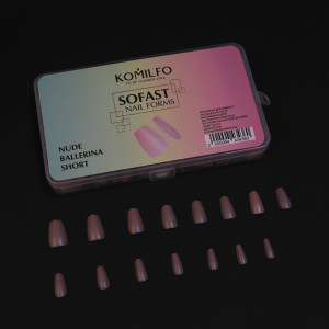 Гелеві тіпси для нарощування Komilfo SoFast Nail Froms Nude Ballerina Short, 360 шт 