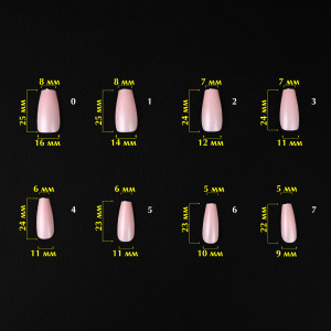 Гелеві тіпси для нарощення нігтів нюдові Komilfo SoFast Nail Froms Nude Ballerina Medium, 360 шт 