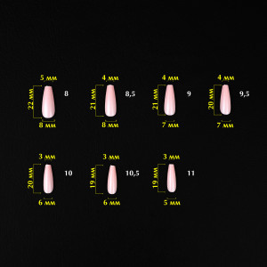 Гелеві тіпси для нарощення нігтів нюдові Komilfo SoFast Nail Froms Nude Ballerina Medium, 360 шт 
