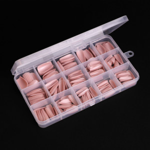 Гелеві тіпси для нарощення нігтів нюдові Komilfo SoFast Nail Froms Nude Ballerina Medium, 360 шт 