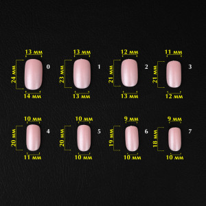 Гелеві тіпси для нарощування Komilfo SoFast Nail Froms Nude Soft Square Medium, 300 шт 