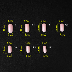 Гелеві тіпси для нарощування Komilfo SoFast Nail Froms Nude Soft Square Medium, 300 шт 