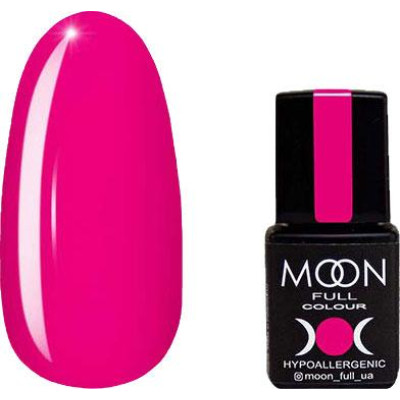 Гель-лак для нігітв Moon Full color Gel Polish №122 яскраво рожевий з малиновим відливом, 8 мл