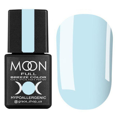 Гель-лак для нігтів Moon Full Breeze Color №416 яскравий бірюзовий, напівпрозорий, 8 мл