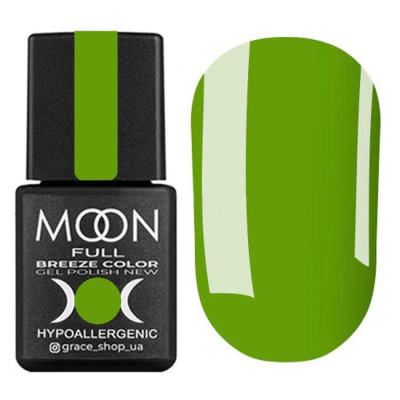 Гель-лак для нігтів Moon Full Breeze Color №431 насичено салатовий, 8 мл