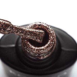 Гель-лак для нігтів Komilfo Liquid Glam Gel LGG004 рожеве золото, блискітки, 8 мл
