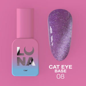 Камуфлююча база LunaMoon Cat Eye Base №8 з ефектом котяче око, 13 мл 