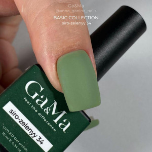 Гель-лак для нігтів сіро-зелений Ga&Ma Basic collection 034 siro-zelenyy, 10 мл