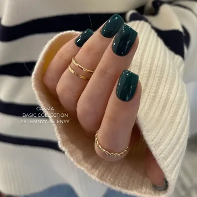 Гель-лак для нігтів темно зелений Ga&Ma Basic collection 029 temnyy zelenyy, 10 мл