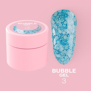Гель-блискітки для дизайну нігтів LunaMoon Bubble Gel №3, 5 мл