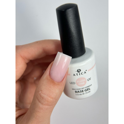 Камуфлююча база для нігтів Atica Base Gel Flush Pink, 15 мл