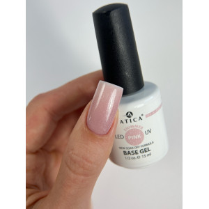 Камуфлююча база для нігтів Atica Base Gel Pink Shimmer, 30 мл