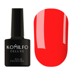 Гель-лак для нігтів Komilfo DeLuxe Series №N004 яскраво-оранжевий, неоновий, 8 мл 