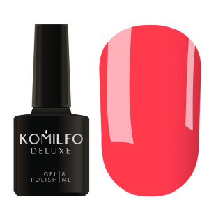 Гель-лак для нігтів Komilfo DeLuxe Series №N007 коралловий, неоновий, 8 мл 