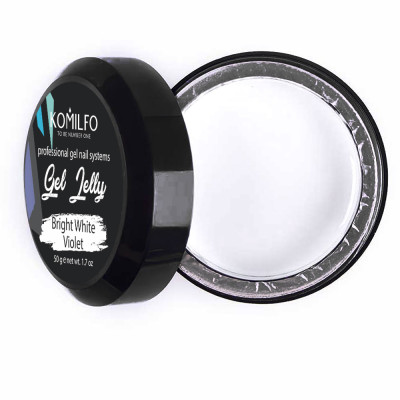 Моделюючий гель-желе Komilfo Gel Jelly Bright White Violet, 50 мл