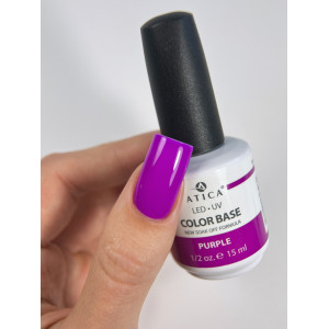 Камуфлююча база для нігтів Atica Color Base Purple, 15 мл