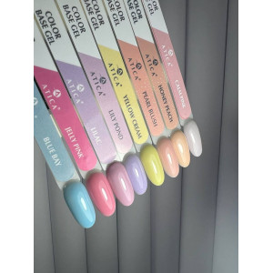Камуфлююча база для нігтів Atica Color Base Yellow Cream, 15 мл 