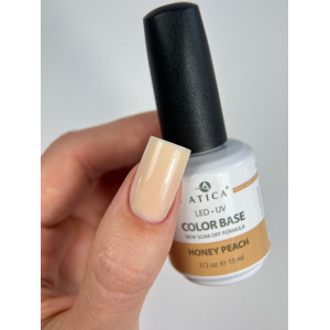 Камуфлююча база для нігтів Atica Color Base Honey Peach, 15 мл