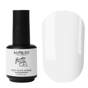 Рідкий гель для нігтів з пензликом Komilfo Bottle Gel Milky White, 15 мл 