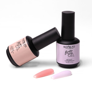 Рідкий гель для нігтів з пензликом Komilfo Bottle Gel Violet, 15 мл 