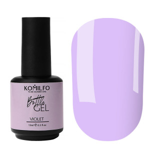 Рідкий гель для нігтів з пензликом Komilfo Bottle Gel Violet, 15 мл 