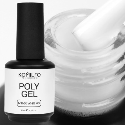 Полігель для нігтів Komilfo PolyGel 004 Intense White, 15 мл