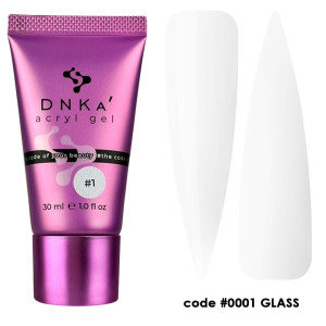 Акригель Dnka Acryl Gel No01 Glass прозорів у тюбику, 30 мл