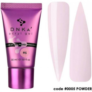 Акригель Dnka Acryl Gel №05 Powder пудро-рожевий у тюбику, 30 мл