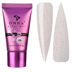 Акригель Dnka Acryl Gel №08 Sand бежевий з шиммером у тюбику, 30 мл