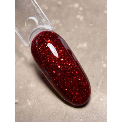 Гель-лак для нігтів Dark gel polish new collection 111 Червоний з блискітками Без TРO, 10 мл
