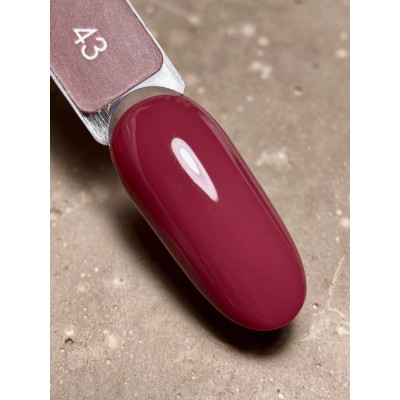Гель-лак для нігтів Dark gel polish new collection 43 Темний пастельно малиновий Без TРO, 10 мл