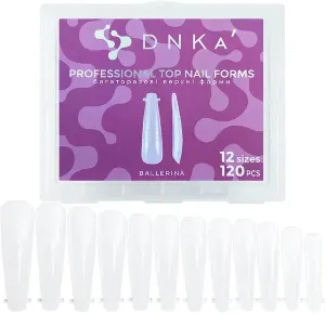 Верхні форми для нарощення Dnka Top Nail Forms Ballerina, 120 шт
