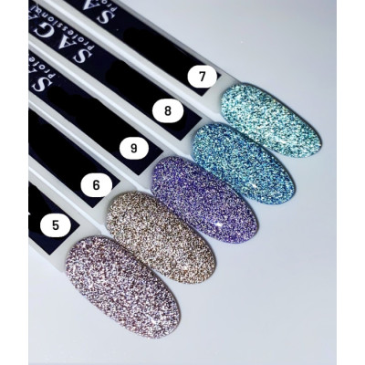 Гель-лак для нігтів світловідбиваючий Saga Professional Fiery gel №05 какао, 9 мл 