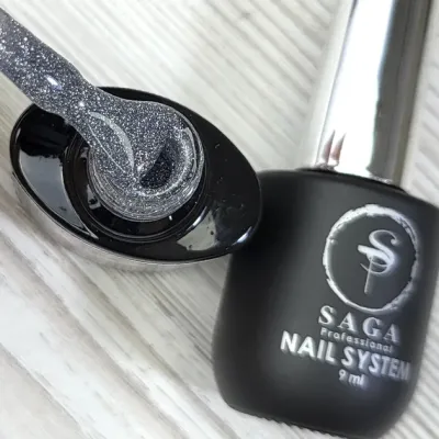 Гель-лак для нігтів світловідбиваючий Saga Professional Fiery gel №13 сірий, 9 мл