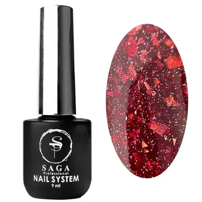 Гель-лак для нігтів світловідбиваючий Saga Professional Fiery gel 31 насичено червоний, 9 мл