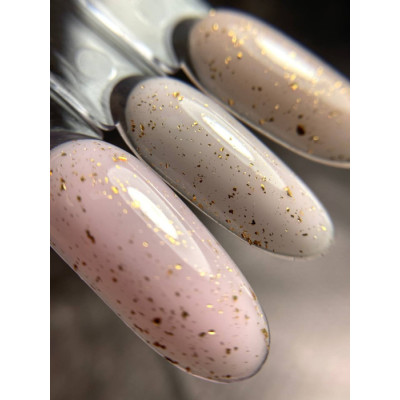 Глянцевий топ Dark Gold Flake Top золотисті блискітки без липкого шару, 8 мл