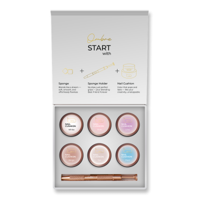 Набір гелевих фарб для омбре та малювання Heylove Nail Cushion set White, 6 шт