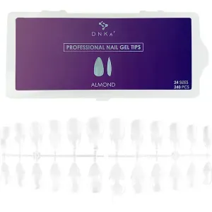Гелеві тіпси для нарощення Dnka Professional Nail Gel Tips Almond, 240 шт