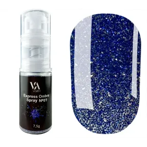Омбре спрей для нігтів Valeri Express Ombre Spray №07 синій глітер, 7.5 грам