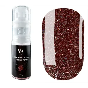 Омбре спрей для нігтів Valeri Express Ombre Spray №09 червоний глітер, 7.5 грам