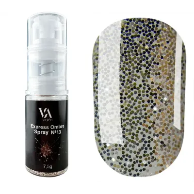 Омбре спрей для нігтів Valeri Express Ombre Spray №13 золотий крупний глітер, 7.5 грам