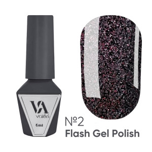 Світловідбиваючий гель - лак для нігтів Valeri Flash №2, 6 мл