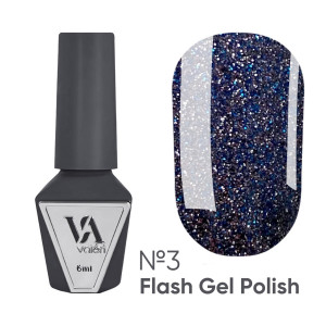 Світловідбиваючий гель - лак для нігтів Valeri Flash №3, 6 мл